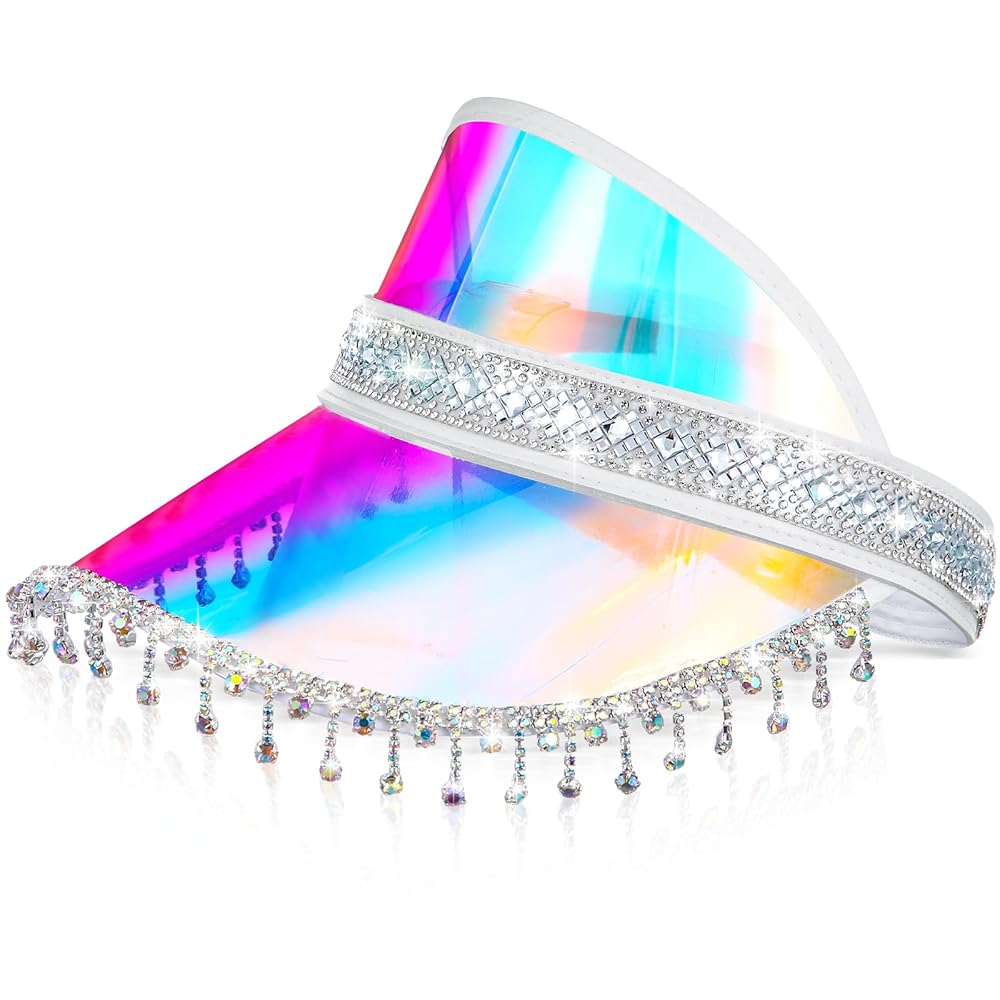 Velmitten Bling Rhinestone Sun Visor Hat for Women